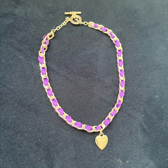 Silver and Lilac Chain Link Necklace - Picture 3 of 3